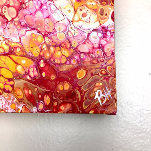 Orange Pour Painting - Picture 3 of 5